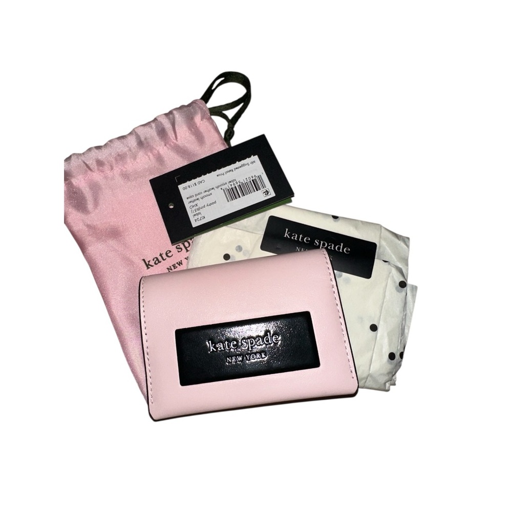 NWT Kate Spade Pastry Pink Label Card Case Trifold Wallet